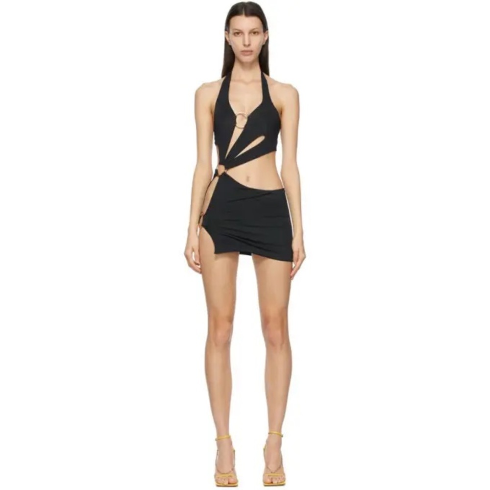 Louisa Ballou black sex wax mini dress